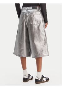 Adidas - adidas Szorty jeansowe Firebird Jorts KD2930 Srebrny Regular Fit. Kolor: srebrny. Materiał: bawełna #5