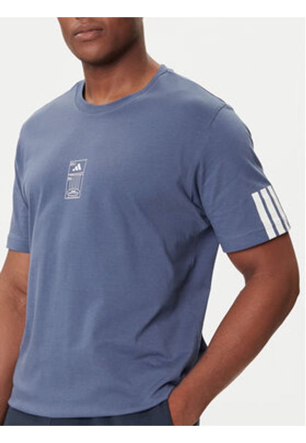 Adidas - adidas T-Shirt Stadium Ticket JM6472 Niebieski Loose Fit. Kolor: niebieski. Materiał: bawełna