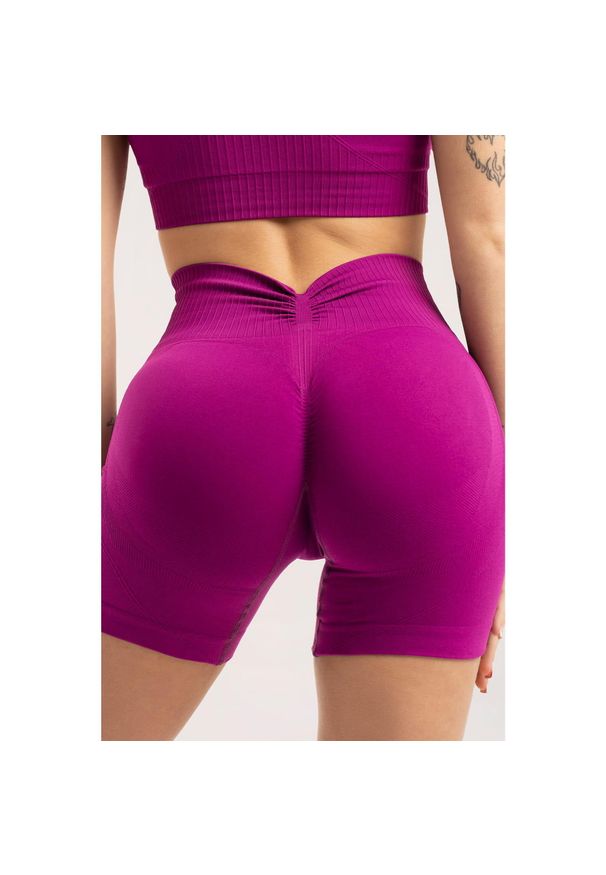 GYM GLAMOUR - Spodenki fitness damskie Gym Glamour deep push up 2.0. Kolor: różowy. Sport: fitness