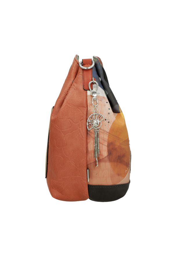 Pomarańczowa Torebka Anekke Stylowy Damski Kuferek Premium. Kolor: pomarańczowy. Wzór: nadruk, napisy. Styl: elegancki. Rodzaj torebki: na ramię