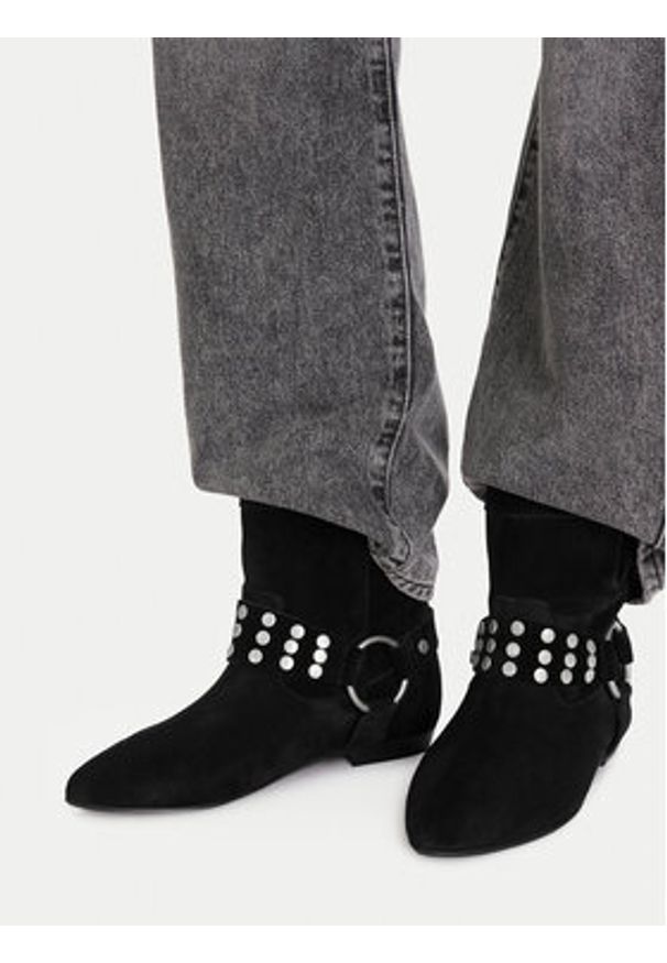 Badura Botki EO-CELIA-90505 Czarny. Kolor: czarny. Materiał: skóra, zamsz