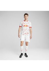 Puma - Męska koszulka domowa RB Leipzig 24/25 PUMA White For All Time Red. Kolor: czerwony, wielokolorowy, biały