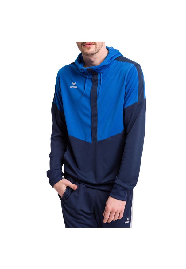 ERIMA - Bluza Erima Squad. Typ kołnierza: kaptur. Kolor: niebieski. Materiał: dresówka. Styl: sportowy