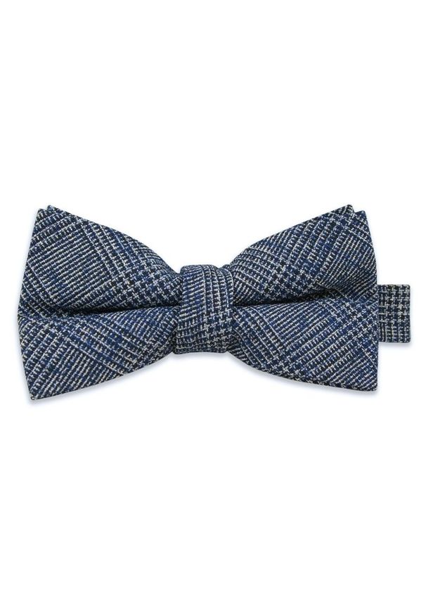 Szara muszka EM Men's Accessories w kratkę, elegancka
