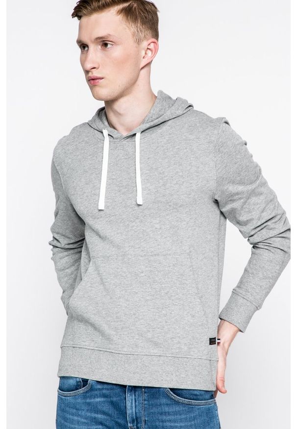 PRODUKT by Jack & Jones - Bluza. Okazja: na co dzień. Typ kołnierza: kaptur. Kolor: szary. Materiał: dzianina. Styl: casual