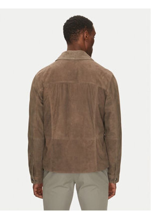 JOOP! Jeans Kurtka skórzana 15 Georg 80000766 Beżowy Regular Fit. Kolor: beżowy. Materiał: skóra