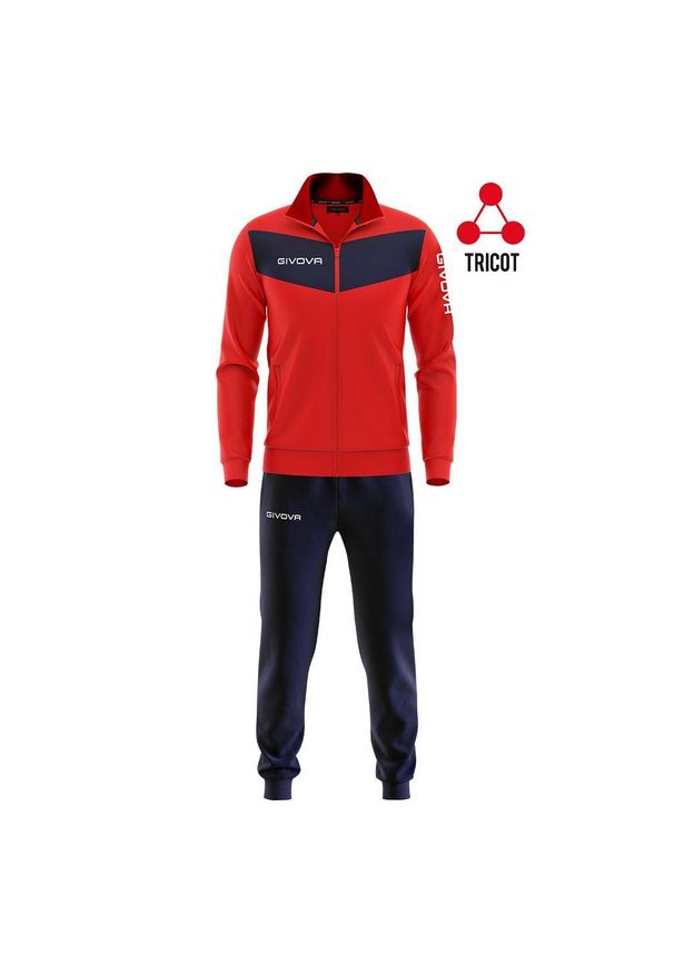 Givova Visa Triacetato 4S dres XL. Kolor: czerwony, niebieski, wielokolorowy. Materiał: dresówka. Sport: piłka nożna