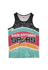 D bardeur Mitchell & Ness Jumbotron Mesh San Antonio Spurs. Kolor: niebieski, wielokolorowy, czarny. Materiał: mesh. Sport: koszykówka #1