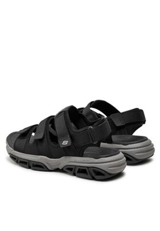 skechers - Skechers Sandały Atlan-Bodie 210444/BLK Czarny. Kolor: czarny. Materiał: materiał