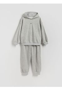 Reserved - Bawełniany komplet - jasnoszary. Kolor: szary. Materiał: bawełna