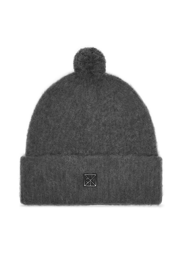 Calvin Klein Czapka Emblem Brushed LV04D8067G Szary. Kolor: szary. Materiał: poliamid, nylon