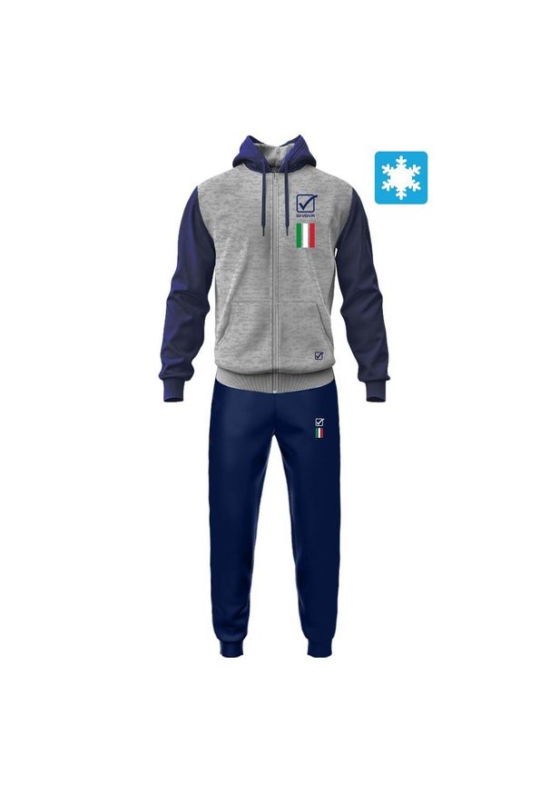 Givova Tuta Italia 101 dres męski z kapturem, Felpa, M. Kolor: pomarańczowy, szary, wielokolorowy. Materiał: dresówka. Sport: fitness