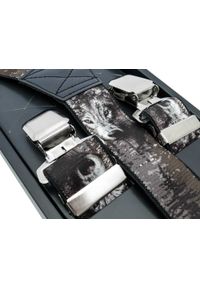 Modini - Szare szelki do spodni - wilki SZ128. Kolor: szary. Materiał: skóra, guma #1