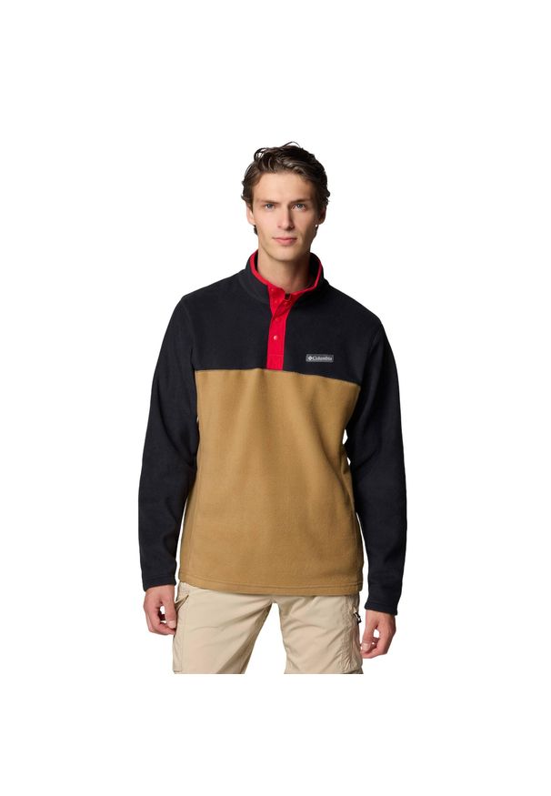 columbia - Bluza męska Columbia Steens Mountain Half Snap. Kolor: brązowy. Materiał: polar