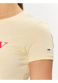 Tommy Jeans T-Shirt DW0DW19447 Żółty Slim Fit. Kolor: żółty. Materiał: bawełna