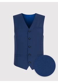 Pako Lorente - PAKO LORENTE – Granatowa męska elegancka kamizelka. Okazja: na wesele, na ślub cywilny. Kolor: niebieski. Materiał: wiskoza, poliester. Styl: elegancki