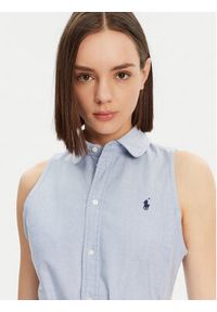 Polo Ralph Lauren Sukienka koszulowa 211906437006 Niebieski Regular Fit. Typ kołnierza: polo. Kolor: niebieski. Materiał: bawełna. Typ sukienki: koszulowe #5