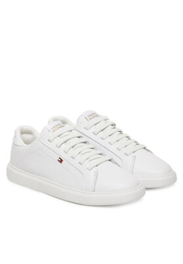 TOMMY HILFIGER - Tommy Hilfiger Sneakersy Th Icon Court Light FW0FW08948 Biały. Kolor: biały. Materiał: skóra