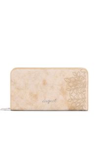 Desigual Portfel 26SAYP22 Beżowy. Kolor: beżowy. Materiał: skóra #1