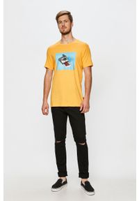 John Frank - T-shirt. Okazja: na co dzień. Kolor: żółty. Wzór: nadruk. Styl: casual #5