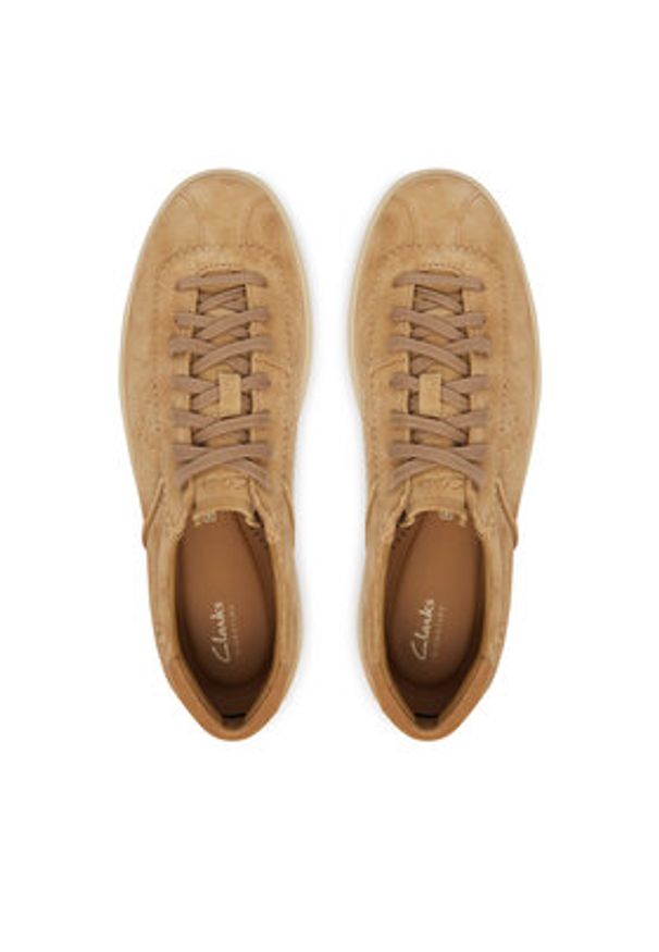 Clarks Sneakersy Lockford Lace 26186194 Beżowy. Kolor: beżowy. Materiał: zamsz, skóra