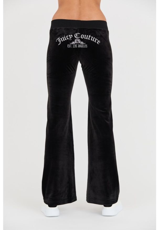 Juicy Couture - JUICY COUTURE Czarne damskie spodnie Arched Metallic Layla, Rozmiar L. Kolor: czarny