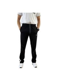 Puma - Spodnie Do Joggingu Męskie Kontrastowa. Kolor: czarny. Materiał: dresówka. Sport: bieganie