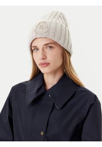 TOMMY HILFIGER - Tommy Hilfiger Czapka Th Crest Fluffy AW0AW18210 Écru. Materiał: wełna, materiał