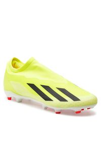 Adidas - adidas Buty X Crazyfast League Laceless Firm Ground Boots IG0622 Żółty. Kolor: żółty. Materiał: materiał #2
