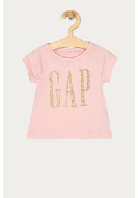 GAP - T-shirt dziecięcy 80-110 cm. Okazja: na co dzień. Kolor: różowy. Materiał: bawełna, dzianina. Wzór: nadruk. Styl: casual #1