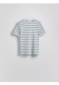 Reserved - T-shirt z bawełny merceryzowanej - jasnoniebieski. Kolor: niebieski. Materiał: bawełna #1