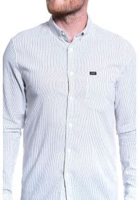 Lee - MĘSKA KOSZULA MATERIAŁOWA LEE SLIM BUTTON DOWN WHITE L66XNG12. Typ kołnierza: button down. Kolor: biały. Materiał: materiał #5