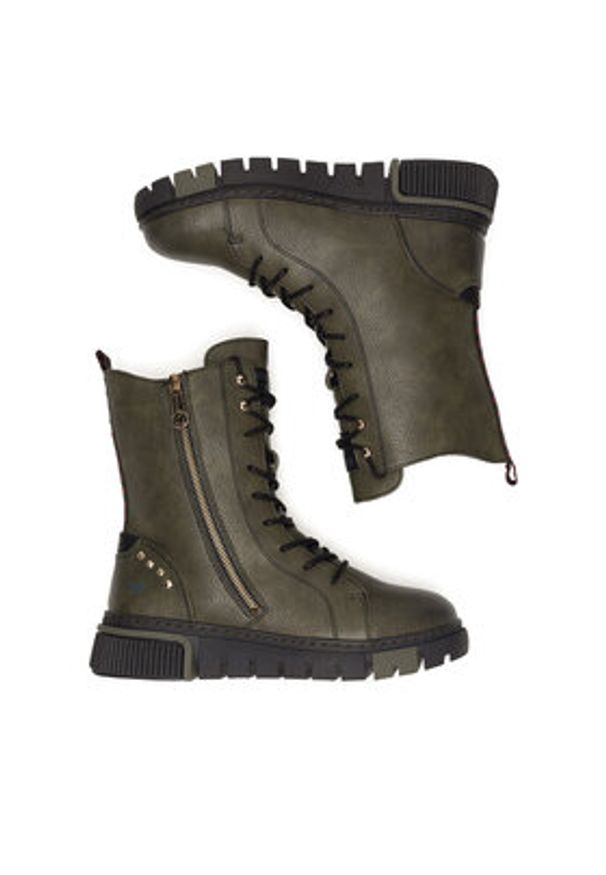 Mustang Trzewiki 1502-502 Khaki. Kolor: brązowy. Materiał: materiał