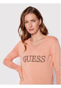 Guess Sweter W2YR26 Z2NQ0 Różowy Regular Fit. Kolor: różowy. Materiał: wiskoza
