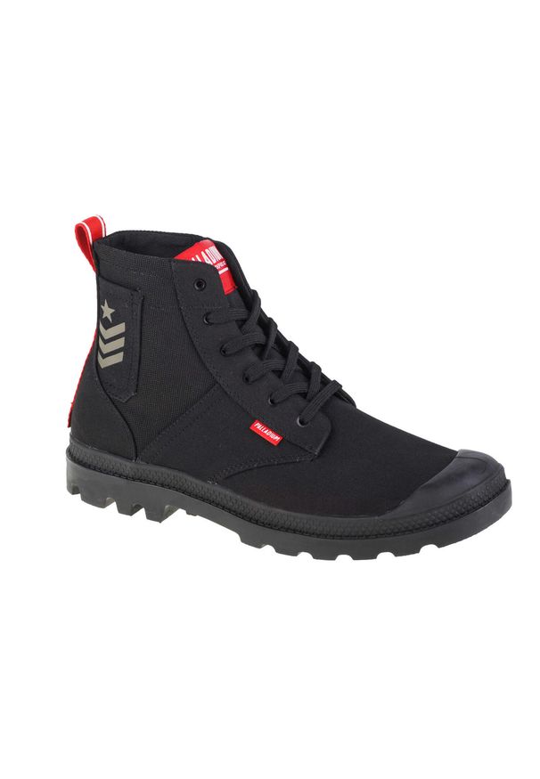 Buty sportowe Sneakersy unisex, Palladium Pampa Hi Army. Kolor: czarny. Materiał: guma, materiał, tkanina, syntetyk. Sport: turystyka piesza