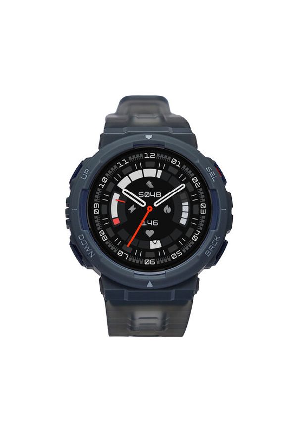 AMAZFIT - Amazfit Smartwatch Active Edge W2212EU2N Granatowy. Rodzaj zegarka: smartwatch. Kolor: niebieski