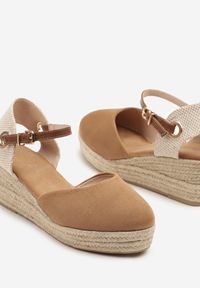 Born2be - Brązowe Sandały Espadryle na Plecionym Koturnie Effilda. Okazja: na co dzień. Zapięcie: sprzączka. Kolor: brązowy. Obcas: na koturnie. Styl: casual, elegancki #3