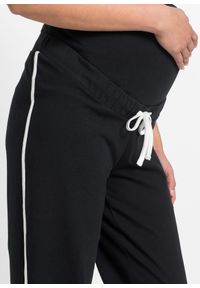 bonprix - Spodnie dresowe ciążowe ze stretchem, z bawełny organicznej, Straight Leg. Kolekcja: moda ciążowa. Kolor: czarny. Materiał: bawełna, dresówka #2