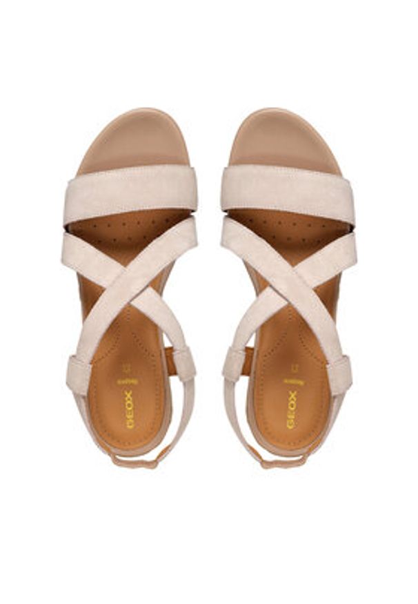 Geox Espadryle D Ischia Corda D55HHA 00022 C8156 Beżowy. Kolor: beżowy. Materiał: zamsz, skóra