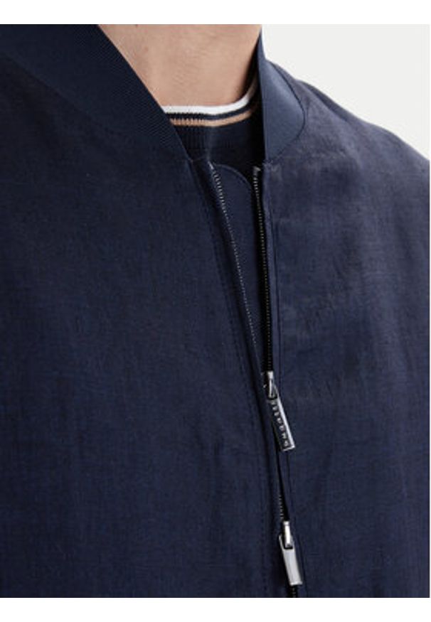 Bugatti Kurtka bomber 171300-11045 Granatowy Regular Fit. Kolor: niebieski. Materiał: len