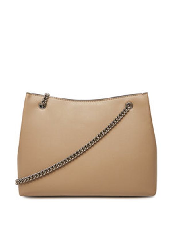 Calvin Klein Jeans Torebka Sculpted Chain Shoulder Bag LV04K3163G Beżowy. Kolor: beżowy. Materiał: skórzane