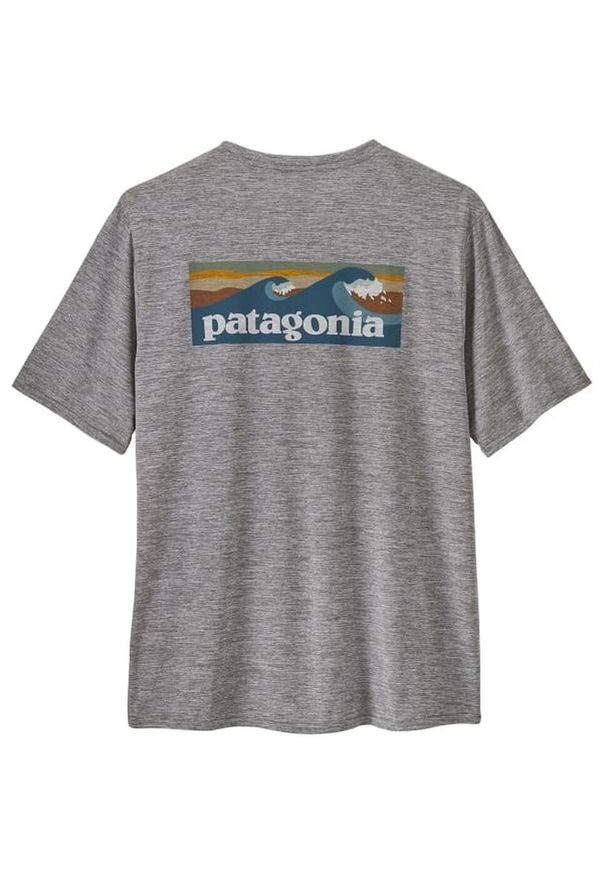 Patagonia - Koszulka trekkingowa męska Cap Cool Daily Graphic. Kolor: szary. Materiał: poliester. Długość rękawa: krótki rękaw. Długość: krótkie