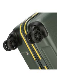 Wittchen - Średnia walizka z ABS-u delikatnie żłobiona. Kolor: zielony. Materiał: guma. Wzór: kolorowy #8