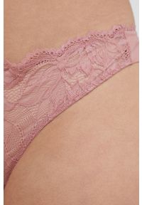 Calvin Klein Underwear stringi kolor różowy transparentne. Kolor: różowy