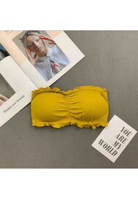 Intica - Biustonosz bez ramiączek uniwersalny dopasowanie i wsparcie Maybelle. Kolor: żółty. Materiał: materiał