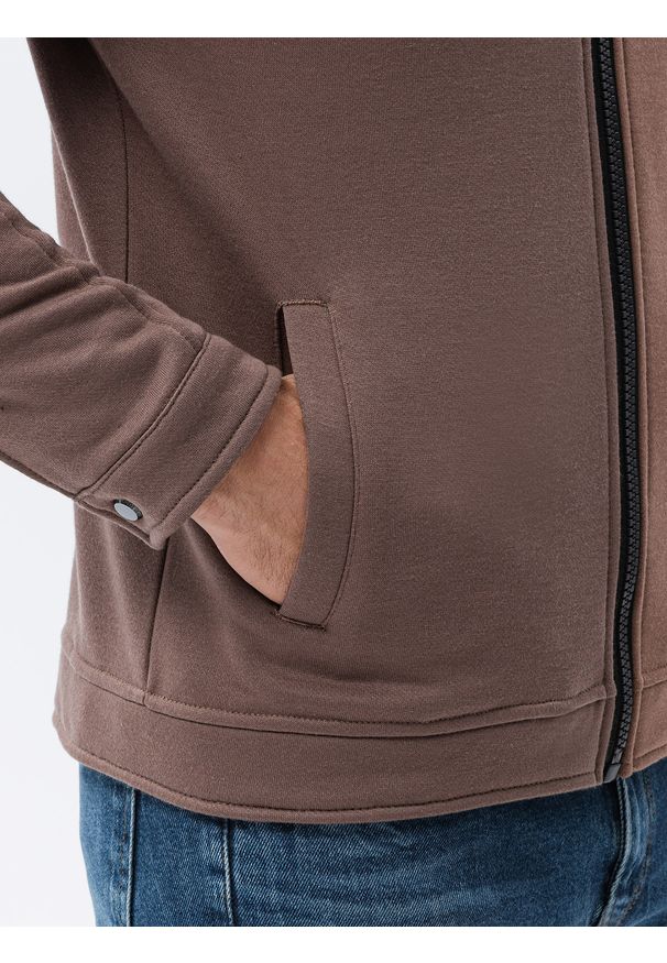 Brązowa bluza Ombre Clothing bez kaptura