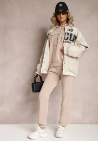 Renee - Beżowy Komplet Dresowy z Bawełny Epique. Kolor: beżowy. Materiał: dresówka, bawełna
