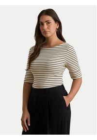 Lauren Ralph Lauren - LAUREN RALPH LAUREN Bluzka Judy 200P13919004 Kremowy Regular Fit. Kolor: kremowy. Materiał: bawełna #6