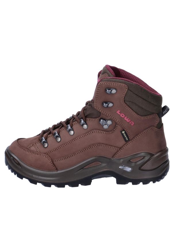 Buty trekkingowe damskie Lowa Renegade Mid Gtx. Wysokość cholewki: za kostkę. Kolor: brązowy. Materiał: skóra. Szerokość cholewki: normalna. Styl: sportowy