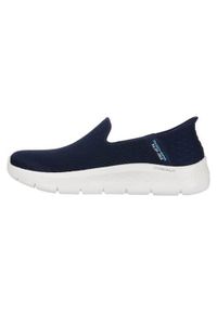 skechers - Buty do chodzenia damskie Skechers Go Walk Flex Slip ins. Kolor: niebieski. Materiał: syntetyk, materiał. Szerokość cholewki: normalna. Sport: turystyka piesza